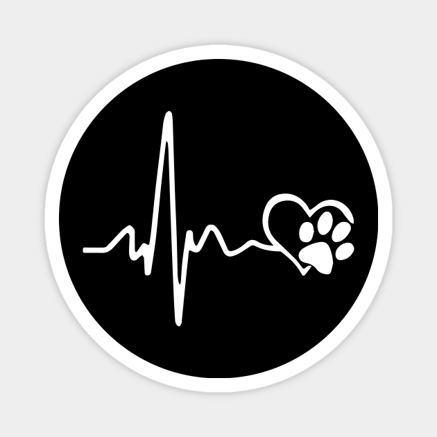 Heartbeat Paw Print Magnet by BamBam
